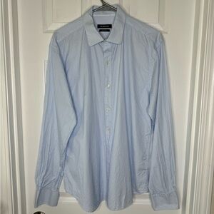 Bugatchi Shaped Fit Long Sleeve Button Down Men’s Shirt Light Blue Large